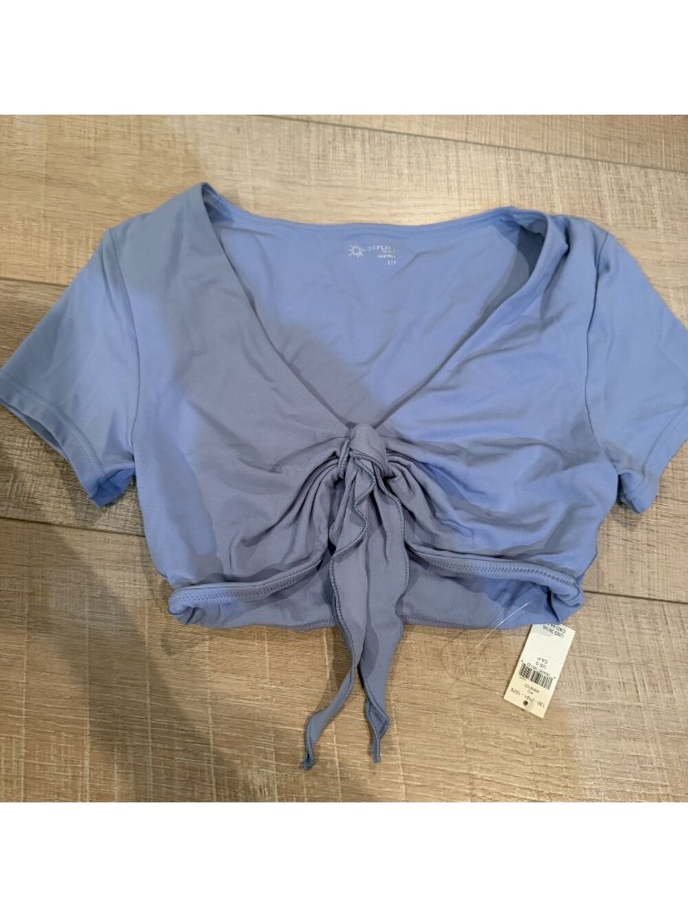 Aerie Womens Small Blue Cropped Top Shirt New